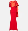 Safiyaa Evangelina Caped Crêpe Gown In Rot