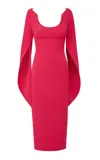 Safiyaa Evera Crepe Midi Dress In Berry
