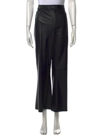 Pre-owned Safiyaa Faux Leather Flared Pants In Black