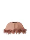 Safiyaa Feather Cape In Brown
