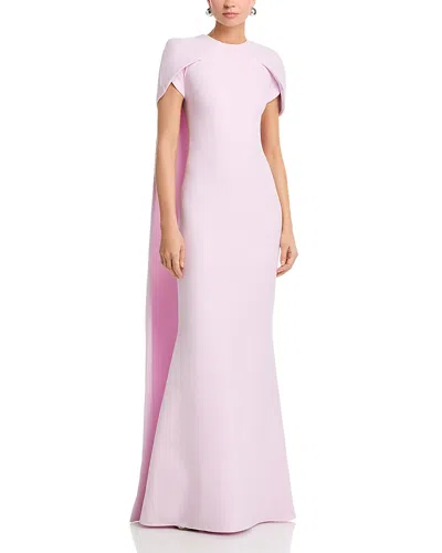 Safiyaa Ginkgo Cape Overlay Gown In Purple