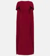 Safiyaa Ginkgo Caped Gown In Red