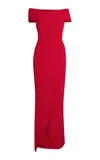Safiyaa Gokce Off-the-shoulder Crepe Gown In Red