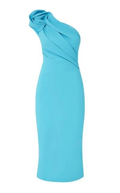 Safiyaa Granelle Crepe Midi Dress In Blue