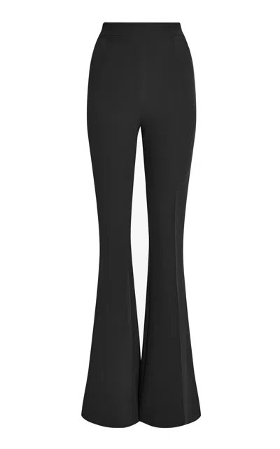 Safiyaa Halluana Stretch-crepe Wide Flared-leg Trousers In Black