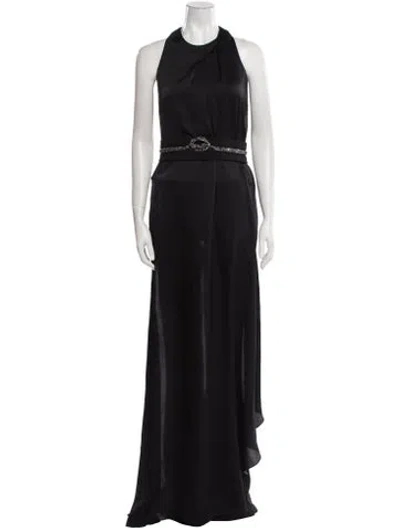 Pre-owned Safiyaa Halterneck Jumpsuit In Black