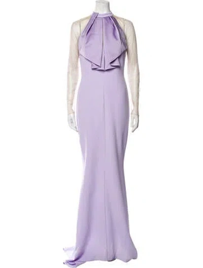 Pre-owned Safiyaa Halterneck Long Dress In Purple