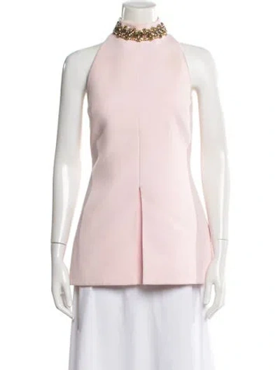 Pre-owned Safiyaa Halterneck Sleeveless Top In Pink