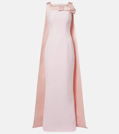 Safiyaa Harley Caped Crêpe Gown In Pink