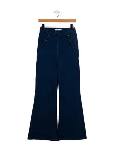 Pre-owned Safiyaa High-rise Wide Leg Jeans In Blue