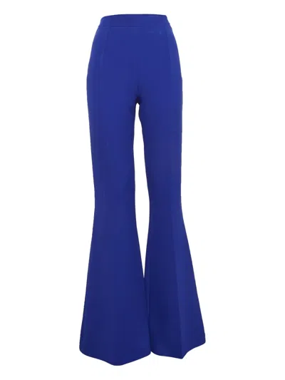 Pre-owned Safiyaa High-waisted Flared Trousers In Blue