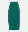 Safiyaa Hokuku Crêpe Pencil Skirt In Green