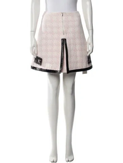 Pre-owned Safiyaa Houndstooth Print Mini Skirt In Multicolor