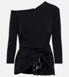 Safiyaa Juah Sequined Asymmetric Crêpe Top In Black