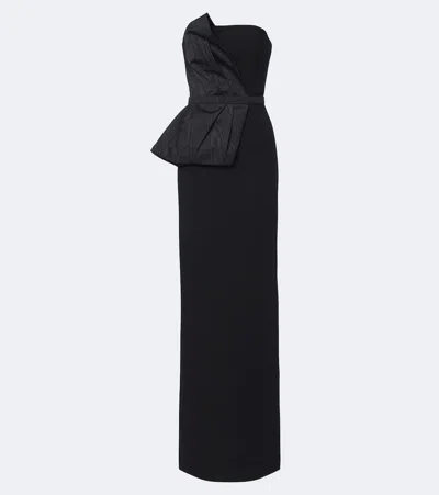 Safiyaa Kasia Draped Crêpe Gown In Black