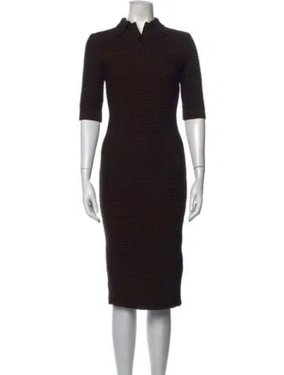 Pre-owned Safiyaa Knee-length Dress W/ Tags In Brown