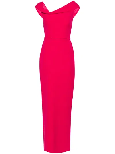 Safiyaa Koral Crepe Maxi Dress In Pink