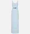 Safiyaa Kristena Draped Embellished Gown In Blue