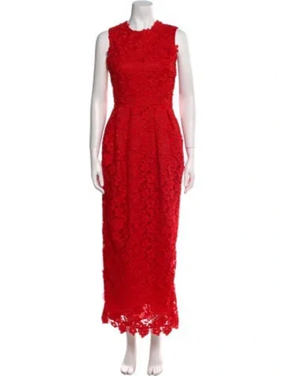 Pre-owned Safiyaa Lace Long Dress W/ Tags In Red