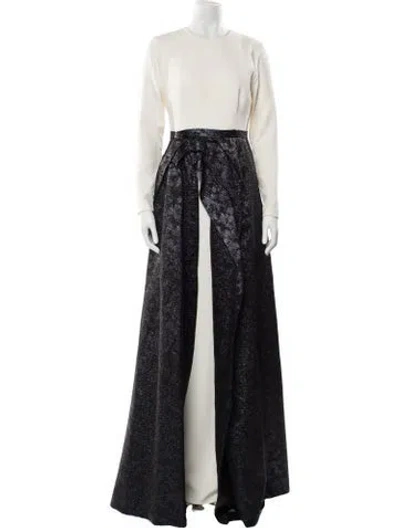 Pre-owned Safiyaa Lace Pattern Long Dress
