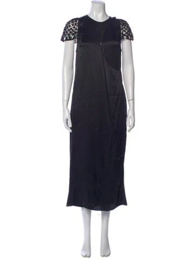 Pre-owned Safiyaa Lace Pattern Long Dress W/ Tags In Black