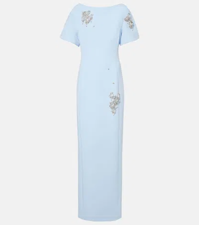 Safiyaa Lacin Crystal-embellished Cocktail Dress In Blue