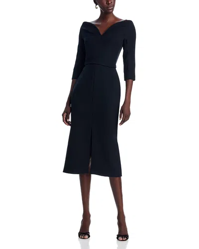 Safiyaa Linda Midi Dress In Black