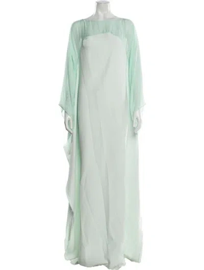 Pre-owned Safiyaa Linen Long Dress In Blue