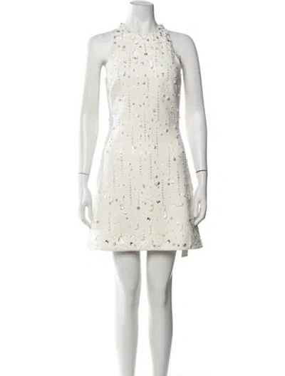 Pre-owned Safiyaa Linen Mini Dress W/ Tags In Neutrals