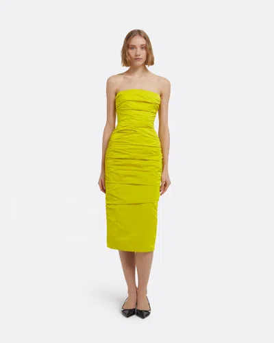 Safiyaa London Adele Midi Dress In Chartreuse