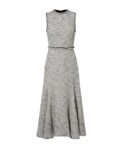 Safiyaa London Andrea Tweed Midi Dress In Gray