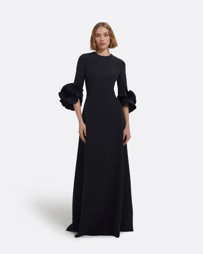 Safiyaa London Belen Long Dress In Midnight Navy