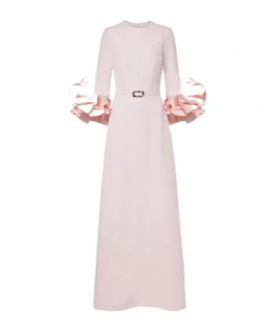 Safiyaa London Belen Ruffled Crepe Gown In Pink