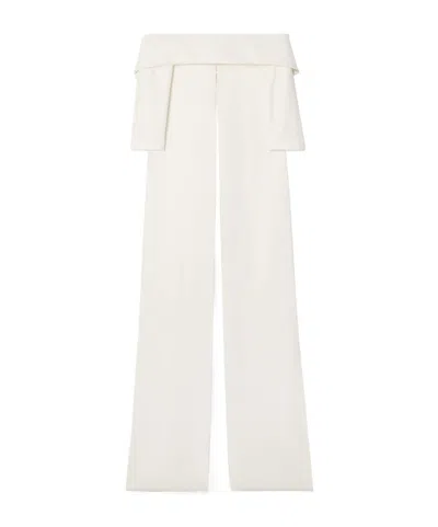 Safiyaa London Bellara Off-the-shoulder Crepe Cape In White