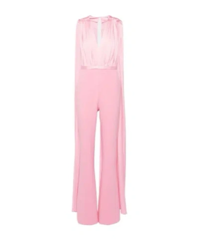 Safiyaa London Bianca Caped Jumpsuit In Pink