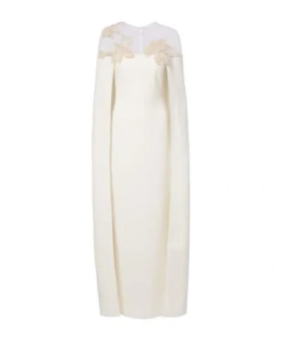 Safiyaa London Bridal Ambere Embellished Crêpe Gown In White