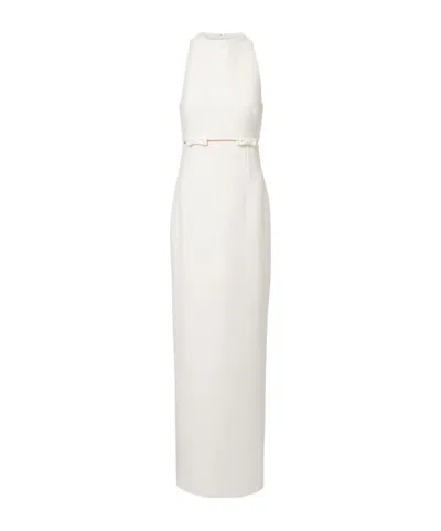 Safiyaa London Bridal Jalie Bow-detail Crepe Gown In White