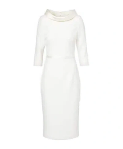 Safiyaa London Bridal Meryl Crêpe Midi Dress In White