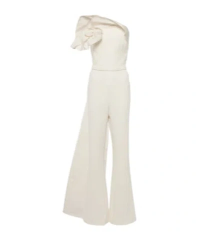 Safiyaa London Bridal Omi Crêpe Jumpsuit In White