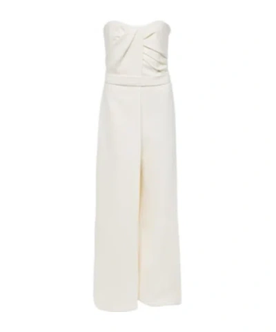 Safiyaa London Bridal Remi Draped Jumpsuit In White