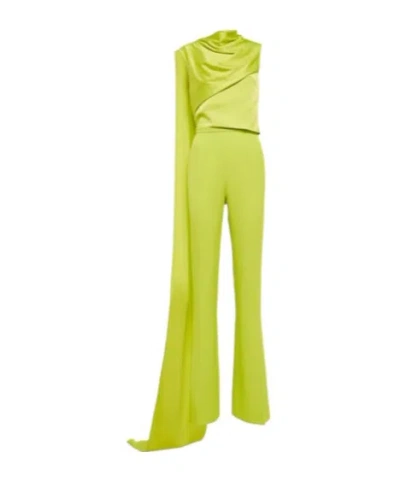 Safiyaa London Cara Crêpe Jumpsuit In Green