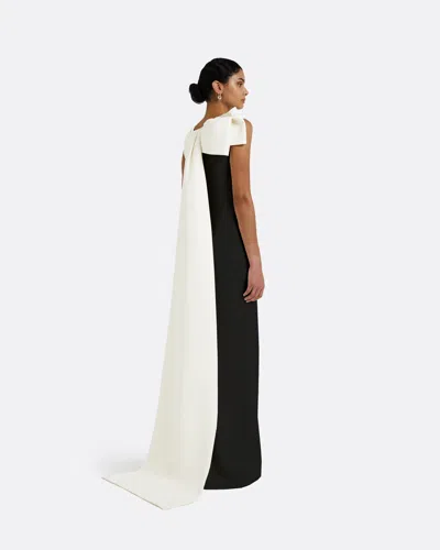 Safiyaa London Celestia Black & Ivory Long Dress