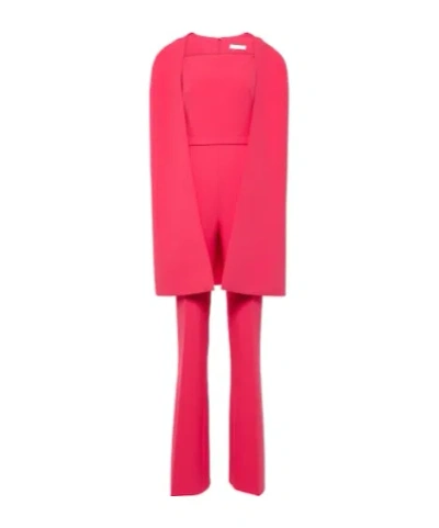 Safiyaa London Cinzia Crêpe Jumpsuit In Red
