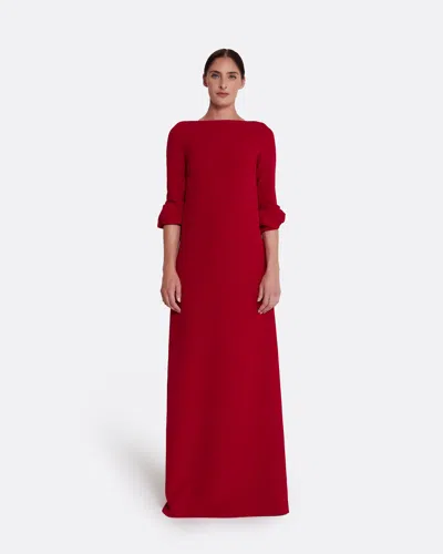 Safiyaa London Danica Long Dress In Azalea Red