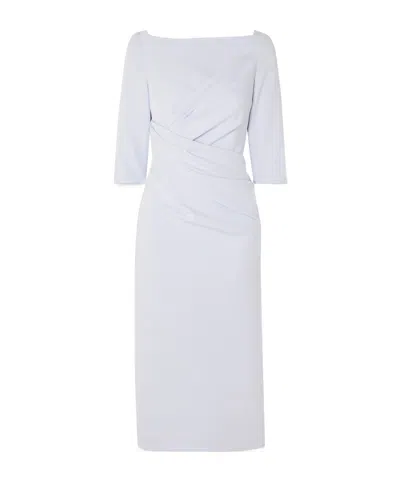 Safiyaa London Draped Crepe Midi Dress In White