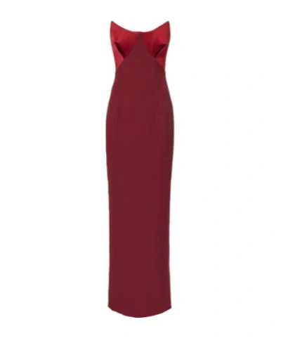 Safiyaa London Drew Crêpe Corset Gown In Red