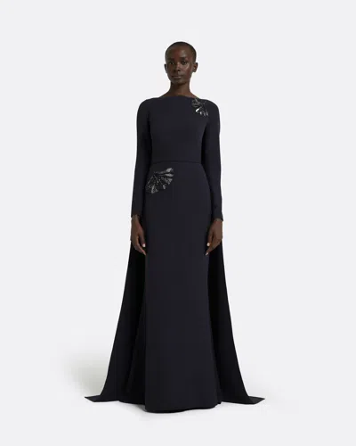 Safiyaa London Ginevra Midnight Navy Long Dress