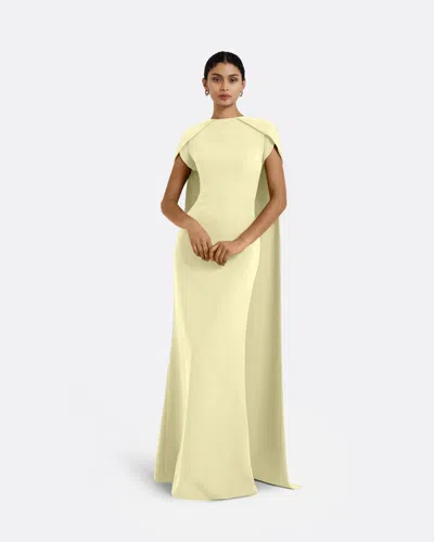 Safiyaa London Ginkgo Long Dress In Pale Yellow