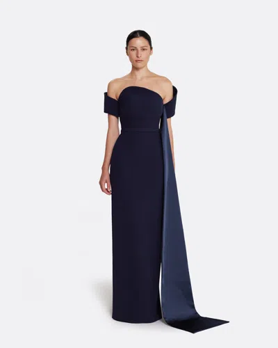 Safiyaa London Giorgia Long Dress In Azurite