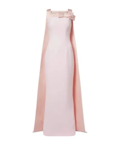 Safiyaa London Harley Caped Crêpe Gown In Pink